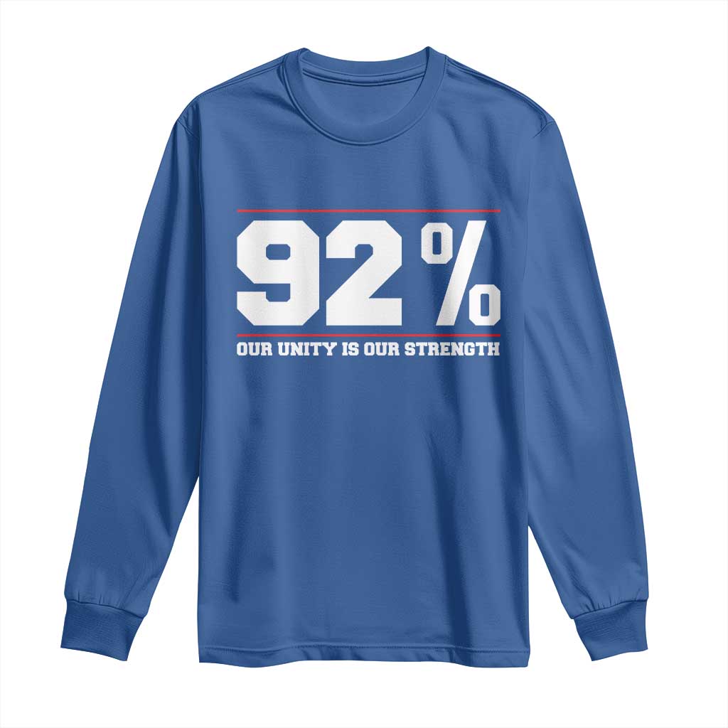 92 Percent Black Woman Power Long Sleeve Shirt 92% Our Unity Is Our Strength - African Pride