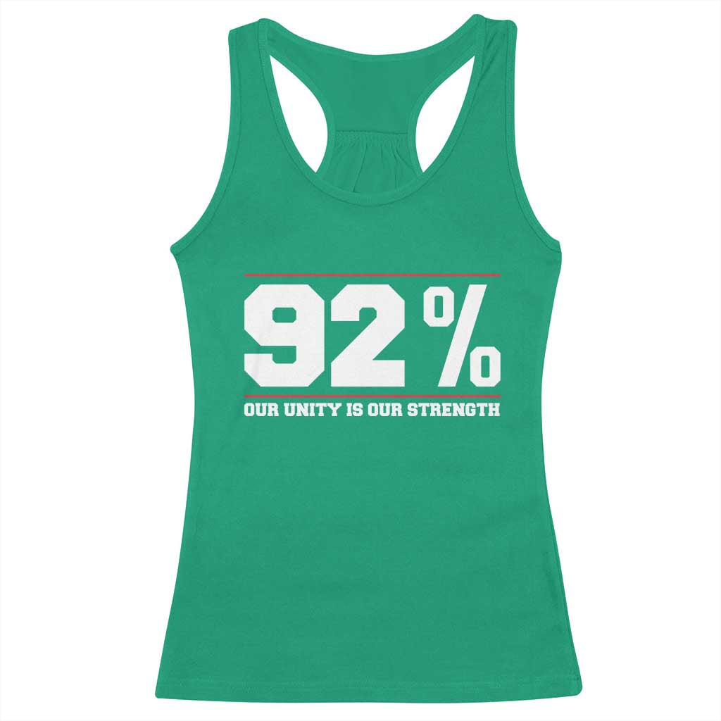 92 Percent Black Woman Power Racerback Tank Top 92% Our Unity Is Our Strength - African Pride
