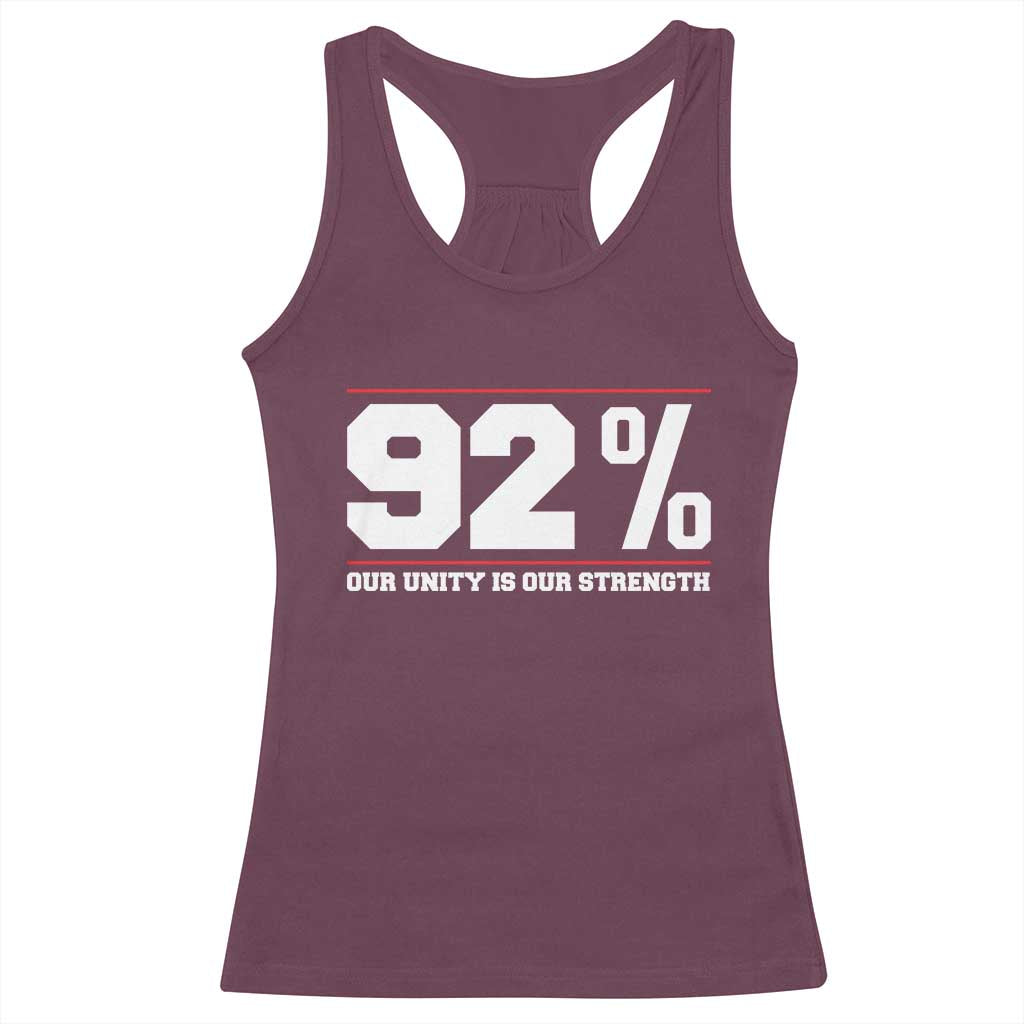 92 Percent Black Woman Power Racerback Tank Top 92% Our Unity Is Our Strength - African Pride