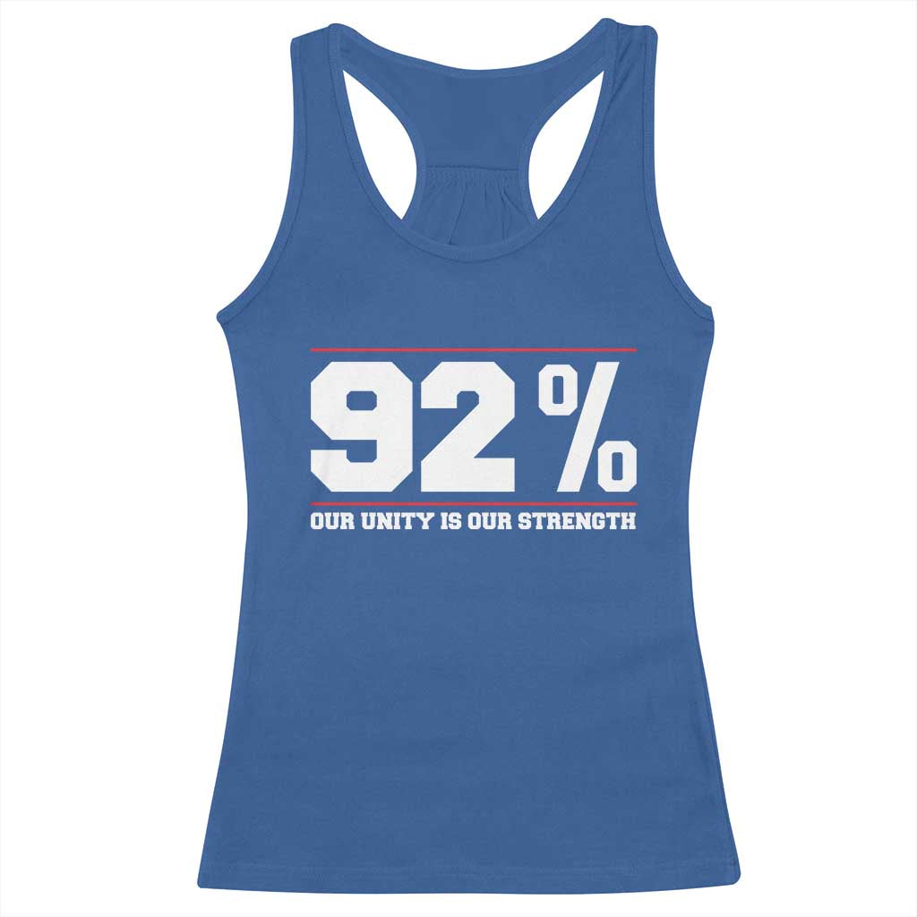 92 Percent Black Woman Power Racerback Tank Top 92% Our Unity Is Our Strength - African Pride