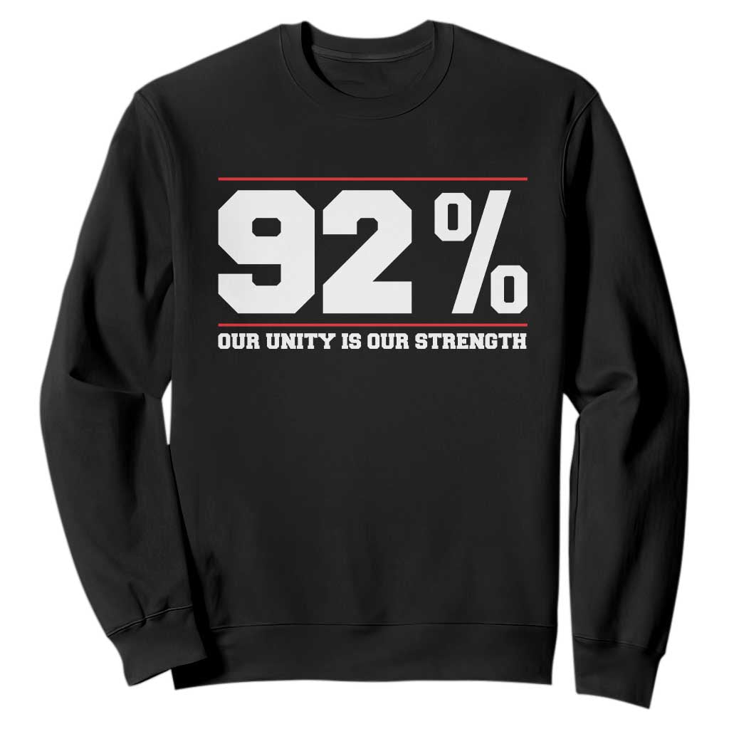 92 Percent Black Woman Power Sweatshirt 92% Our Unity Is Our Strength - African Pride