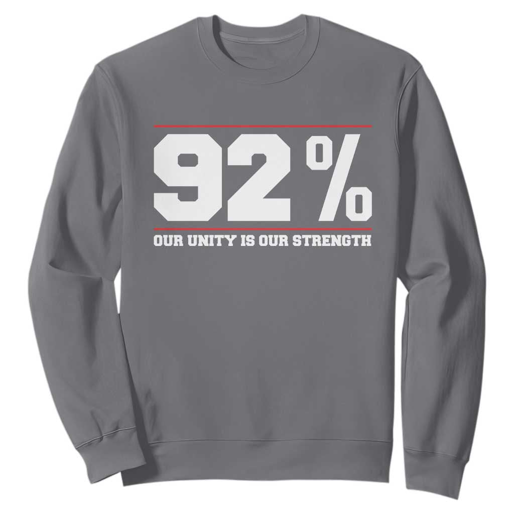 92 Percent Black Woman Power Sweatshirt 92% Our Unity Is Our Strength - African Pride