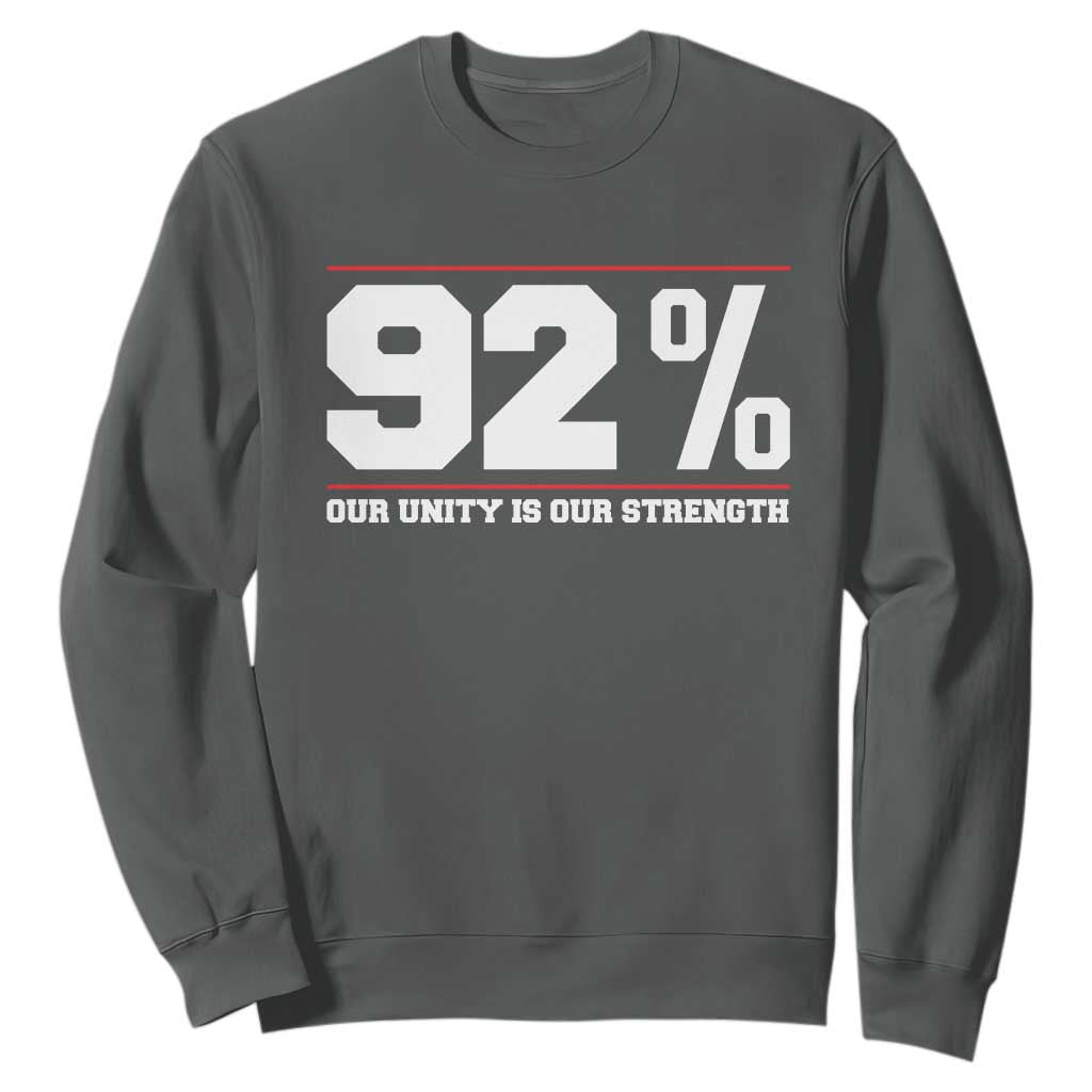 92 Percent Black Woman Power Sweatshirt 92% Our Unity Is Our Strength - African Pride