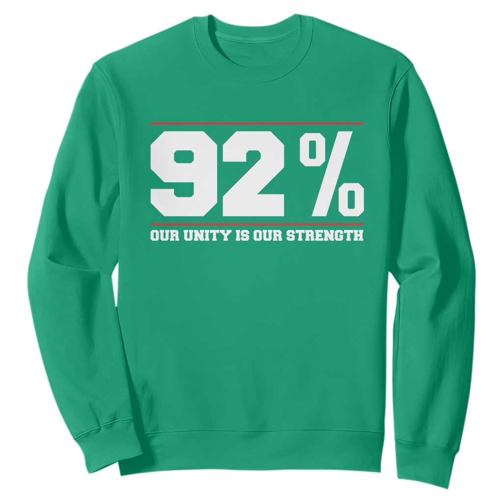 92 Percent Black Woman Power Sweatshirt 92% Our Unity Is Our Strength - African Pride