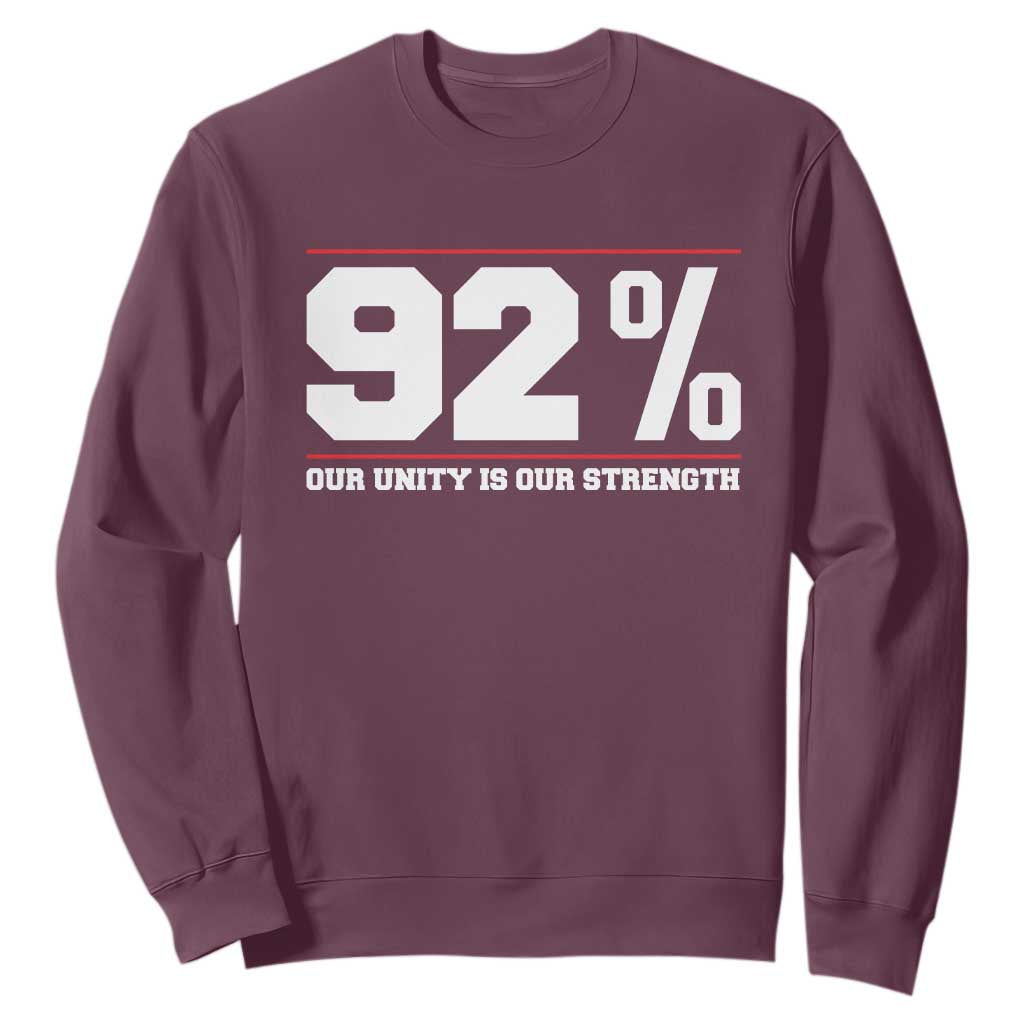 92 Percent Black Woman Power Sweatshirt 92% Our Unity Is Our Strength - African Pride