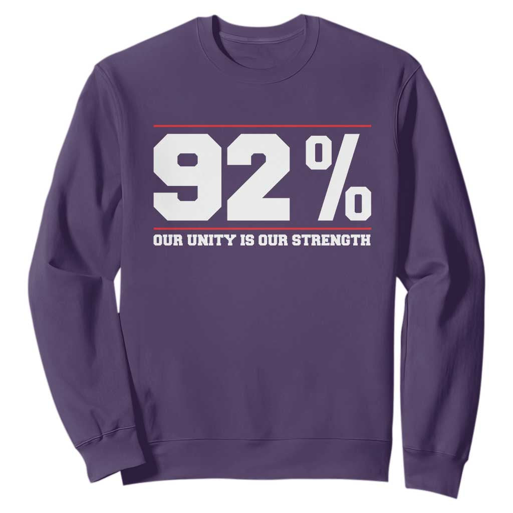 92 Percent Black Woman Power Sweatshirt 92% Our Unity Is Our Strength - African Pride