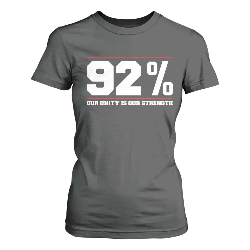 92 Percent Black Woman Power T Shirt For Women 92% Our Unity Is Our Strength - African Pride