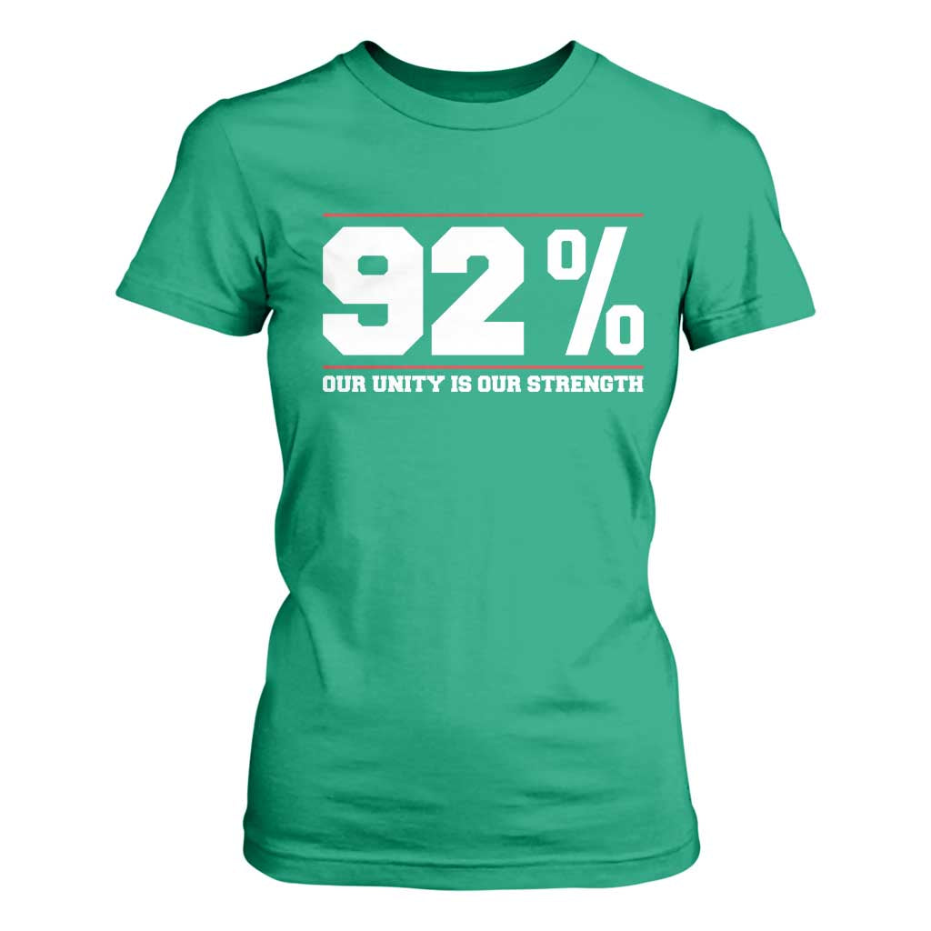 92 Percent Black Woman Power T Shirt For Women 92% Our Unity Is Our Strength - African Pride