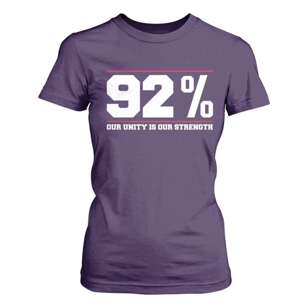 92 Percent Black Woman Power T Shirt For Women 92% Our Unity Is Our Strength - African Pride