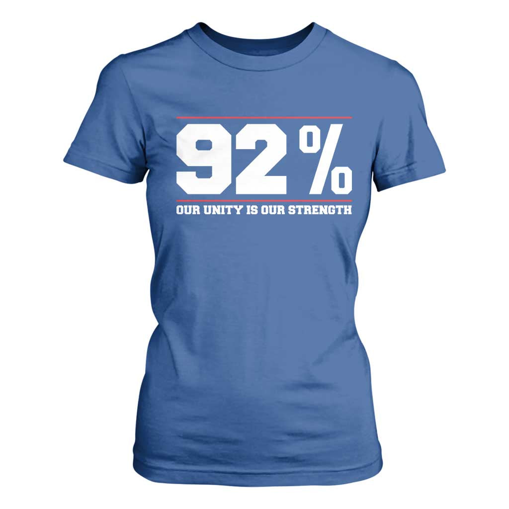 92 Percent Black Woman Power T Shirt For Women 92% Our Unity Is Our Strength - African Pride