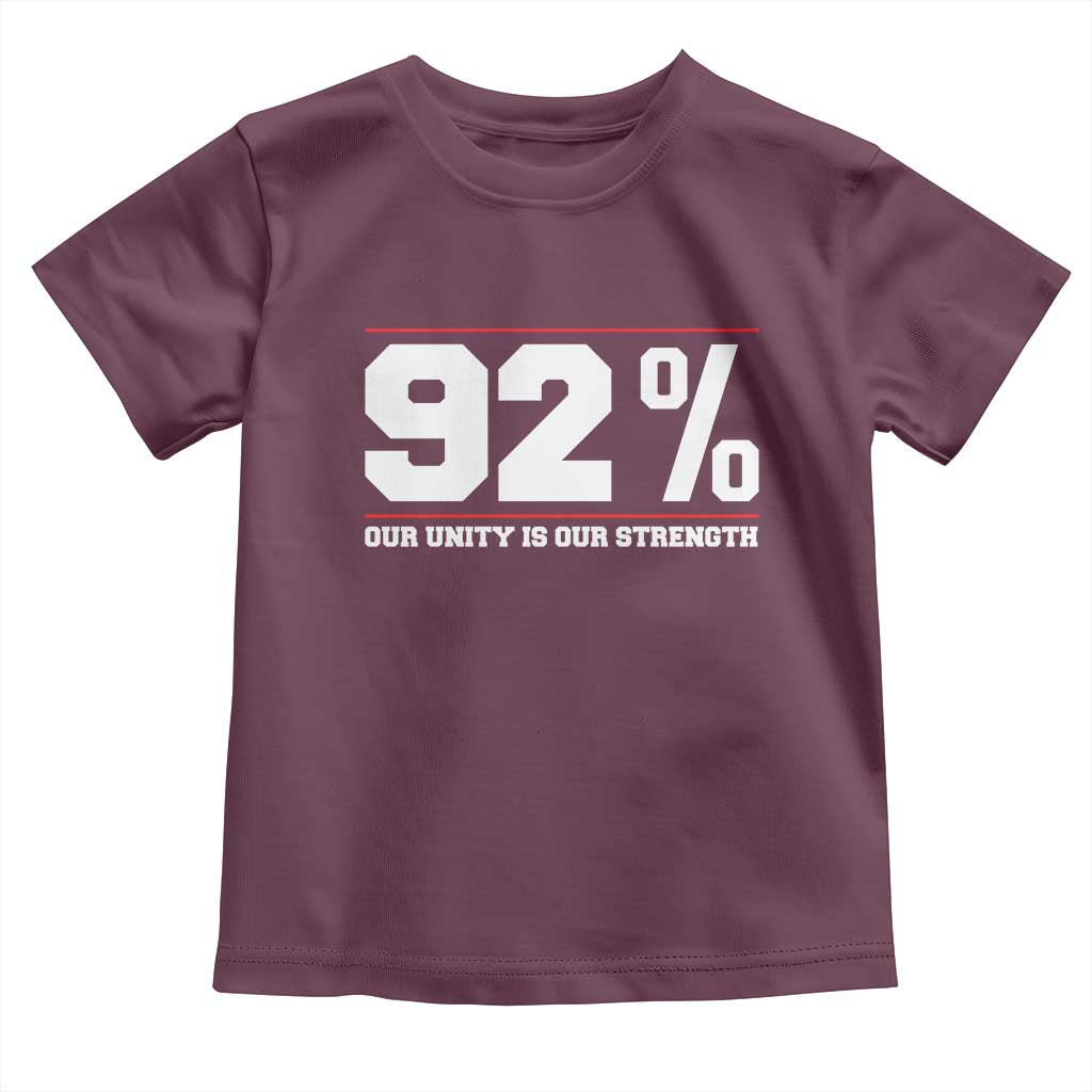 92 Percent Black Woman Power Toddler T Shirt 92% Our Unity Is Our Strength - African Pride