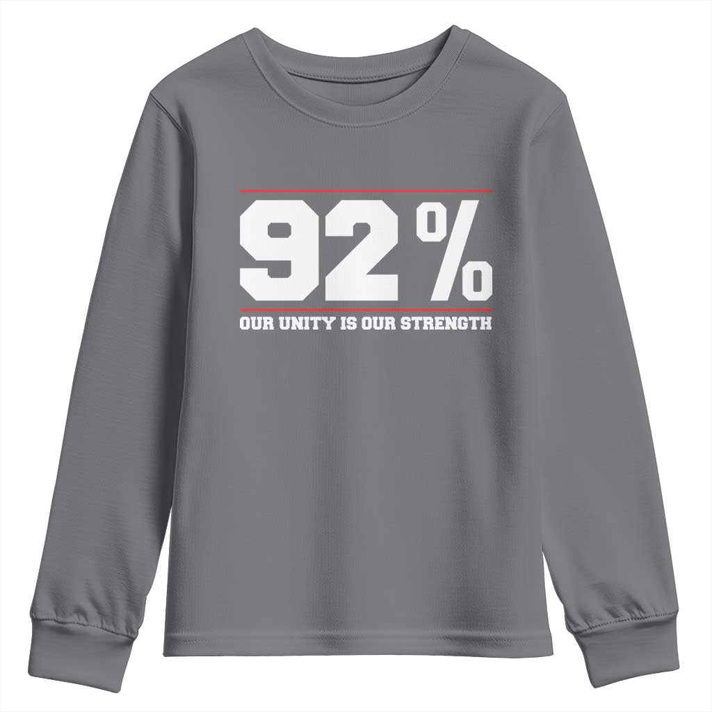 92 Percent Black Woman Power Youth Sweatshirt 92% Our Unity Is Our Strength - African Pride