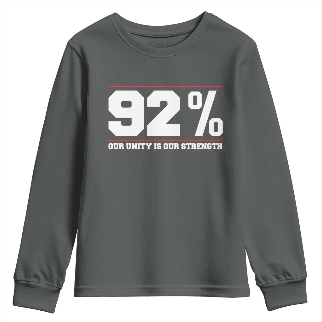 92 Percent Black Woman Power Youth Sweatshirt 92% Our Unity Is Our Strength - African Pride