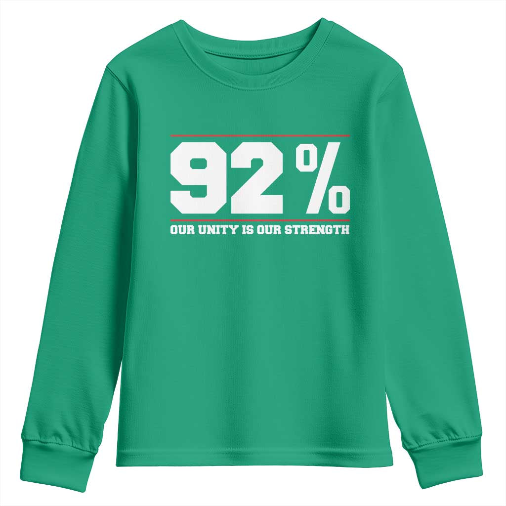 92 Percent Black Woman Power Youth Sweatshirt 92% Our Unity Is Our Strength - African Pride