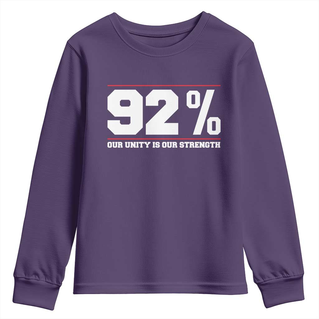 92 Percent Black Woman Power Youth Sweatshirt 92% Our Unity Is Our Strength - African Pride