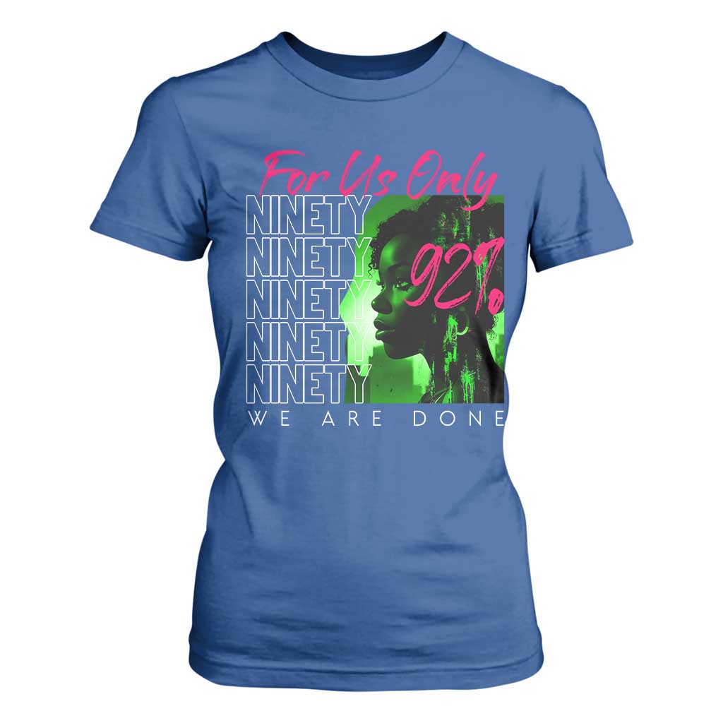 The 92% Black Women Power T Shirt For Women For Us Only 92% We Are Done - African Pride