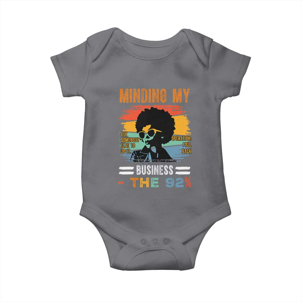 92 Percent Melanin African Women Baby Onesie Minding My Black Woman Business: The 92% - African Pride