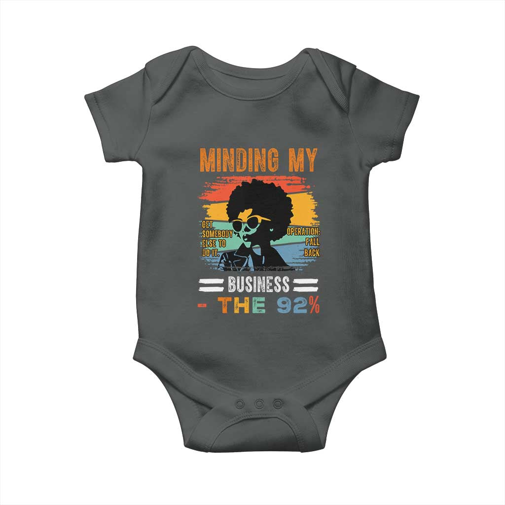 92 Percent Melanin African Women Baby Onesie Minding My Black Woman Business: The 92% - African Pride