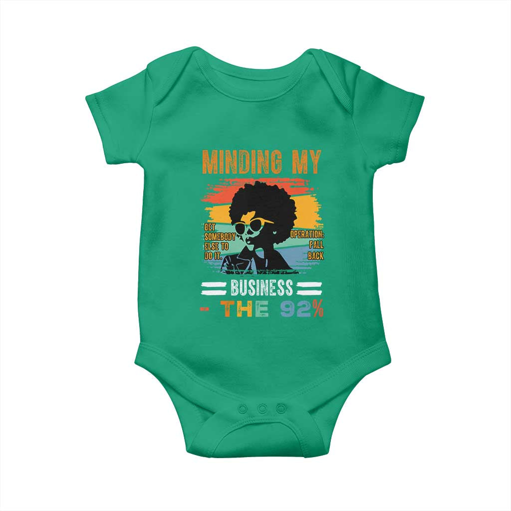 92 Percent Melanin African Women Baby Onesie Minding My Black Woman Business: The 92% - African Pride