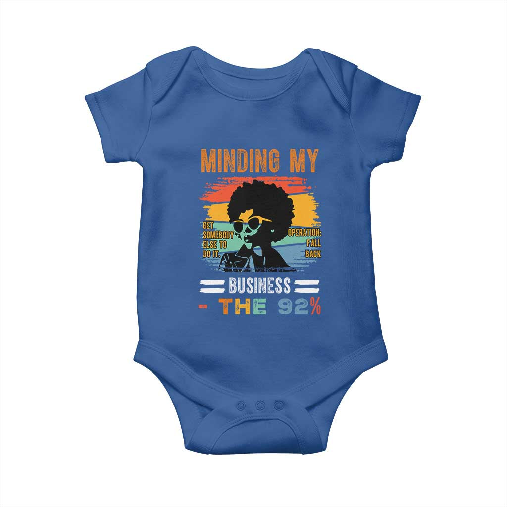 92 Percent Melanin African Women Baby Onesie Minding My Black Woman Business: The 92% - African Pride