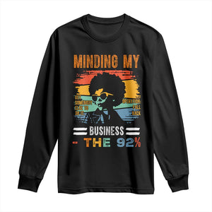 92 Percent Melanin African Women Long Sleeve Shirt Minding My Black Woman Business: The 92% - African Pride