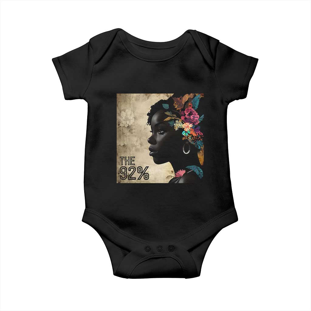 The 92% Black Women Power Baby Onesie 92 Percent Floral Melanin Girls - African Pride