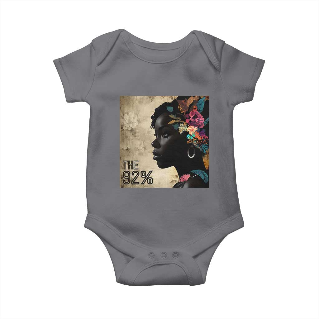 The 92% Black Women Power Baby Onesie 92 Percent Floral Melanin Girls - African Pride