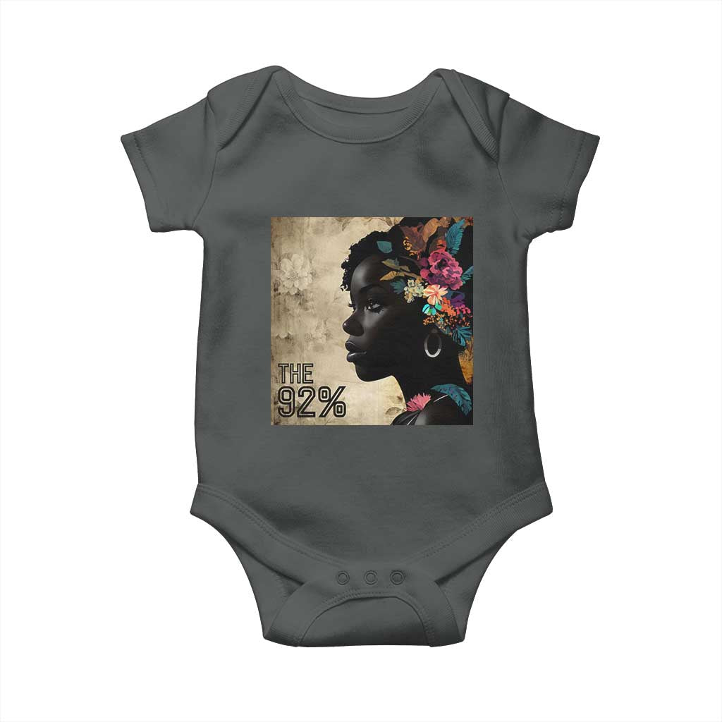 The 92% Black Women Power Baby Onesie 92 Percent Floral Melanin Girls - African Pride