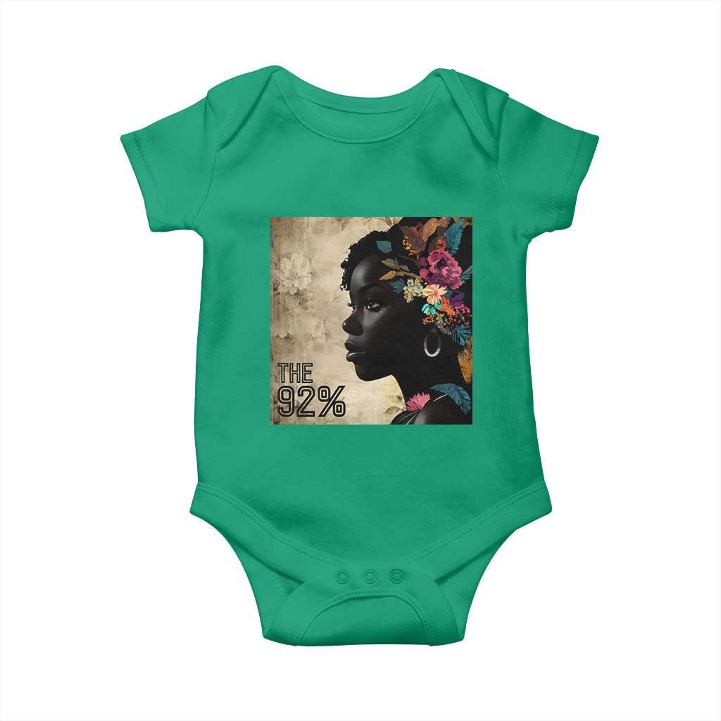 The 92% Black Women Power Baby Onesie 92 Percent Floral Melanin Girls - African Pride