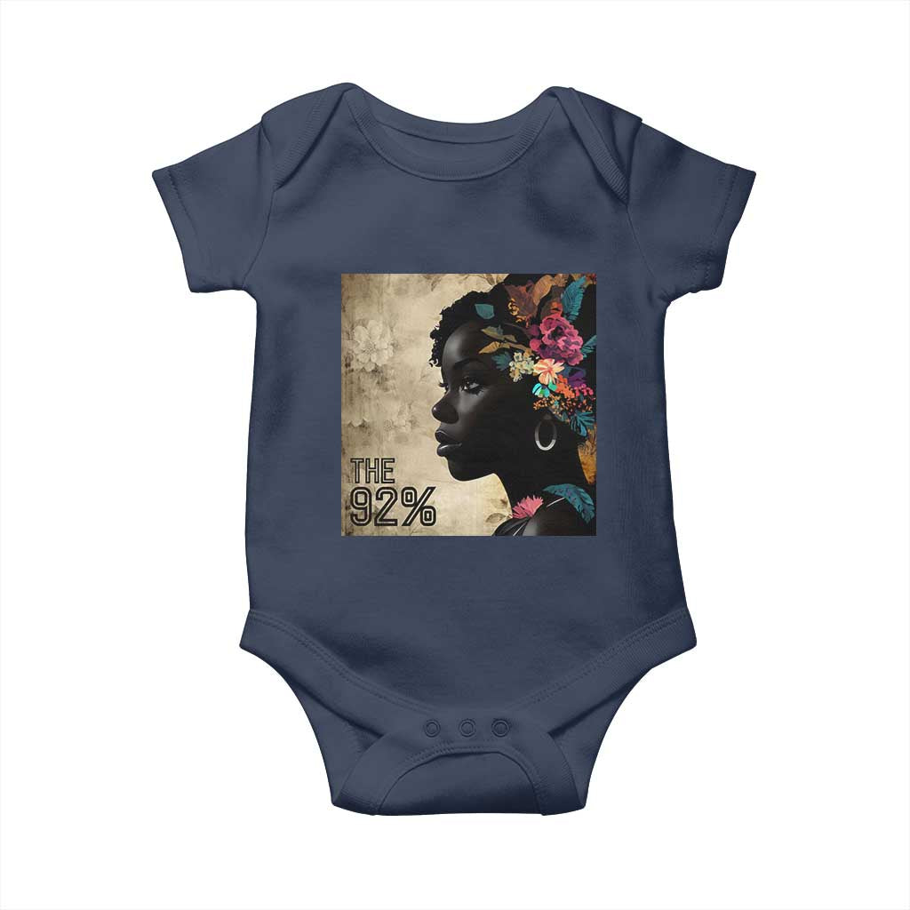 The 92% Black Women Power Baby Onesie 92 Percent Floral Melanin Girls - African Pride