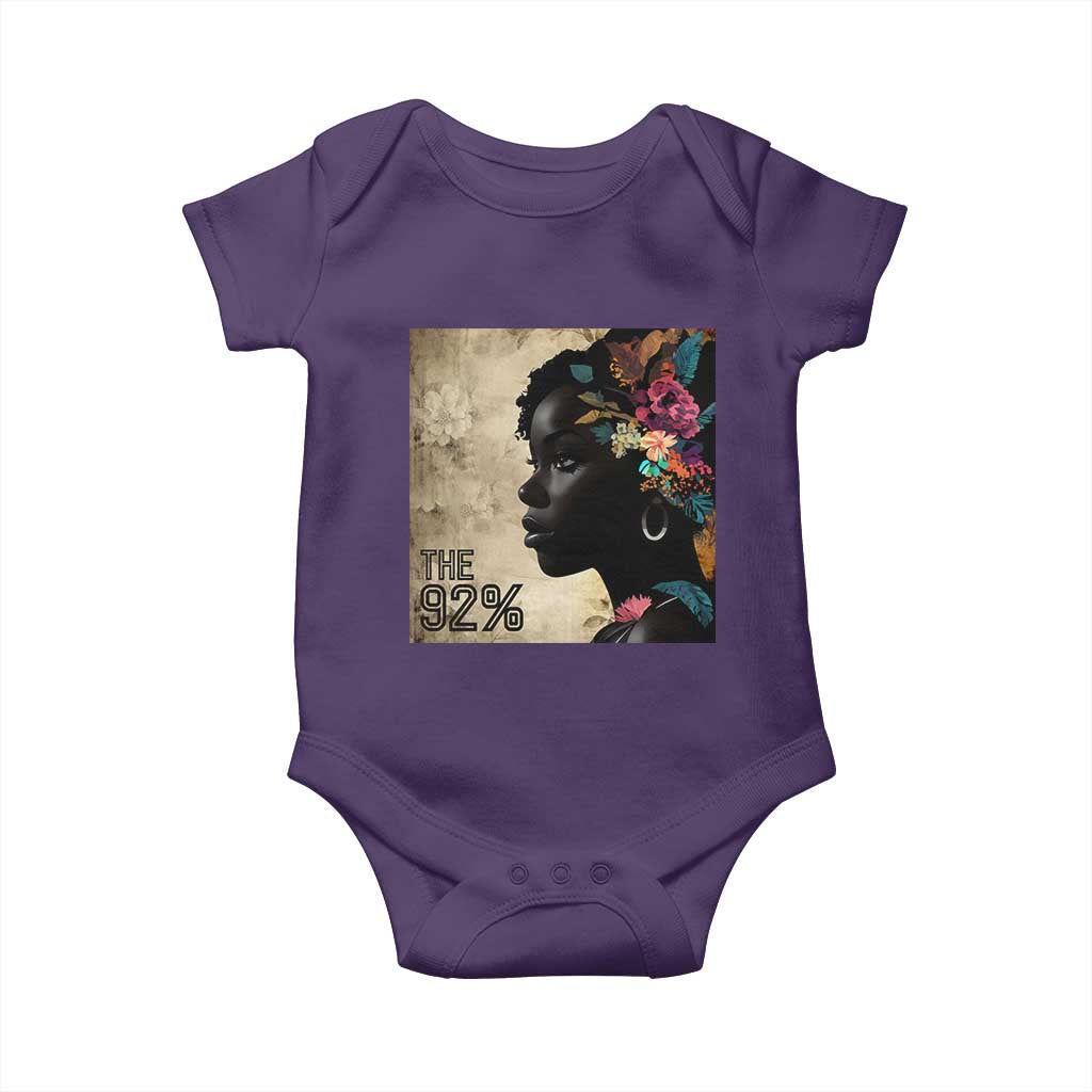 The 92% Black Women Power Baby Onesie 92 Percent Floral Melanin Girls - African Pride