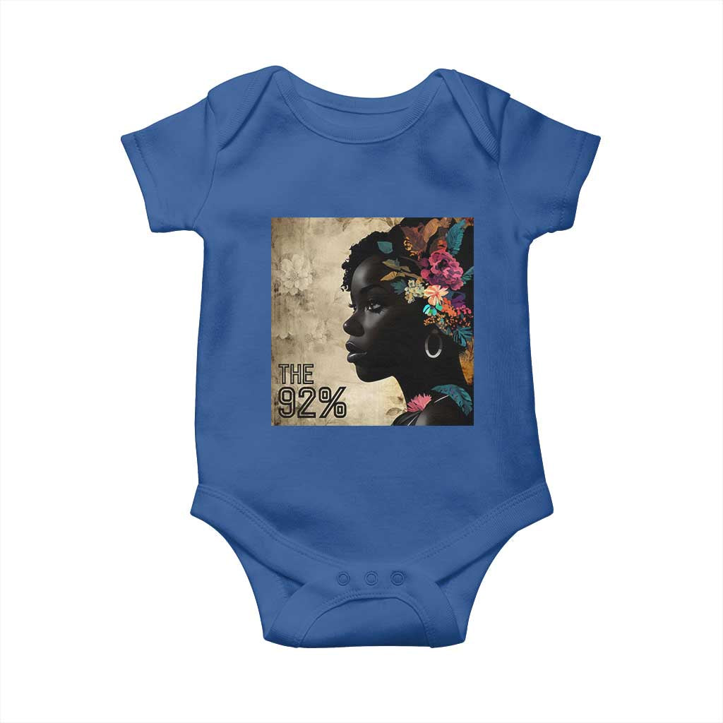 The 92% Black Women Power Baby Onesie 92 Percent Floral Melanin Girls - African Pride