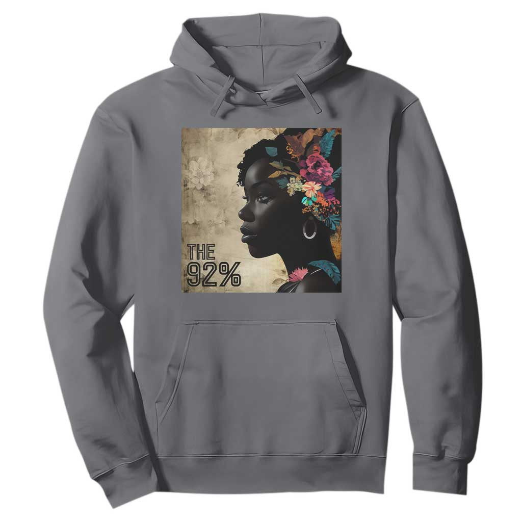 The 92% Black Women Power Hoodie 92 Percent Floral Melanin Girls - African Pride