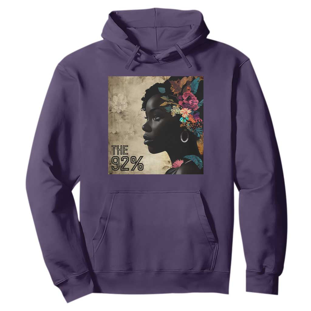 The 92% Black Women Power Hoodie 92 Percent Floral Melanin Girls - African Pride