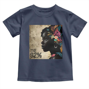 The 92% Black Women Power Toddler T Shirt 92 Percent Floral Melanin Girls - African Pride