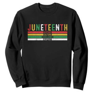 Juneteenth Sweatshirt Black History Culture Excellence Respect Retro Vintage