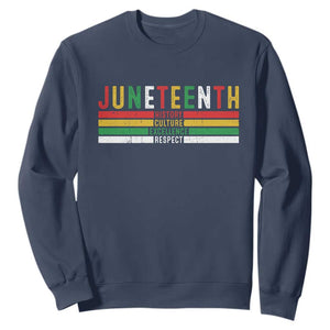 Juneteenth Sweatshirt Black History Culture Excellence Respect Retro Vintage