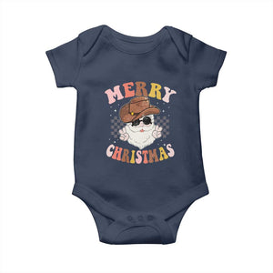 Christmas Cowboy Baby Onesie Vintage 90s Western Groovy Santa Claus Xmas Vibes - African Pride