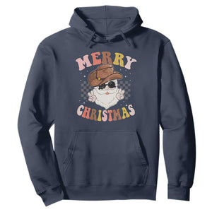 Christmas Cowboy Hoodie Vintage 90s Western Groovy Santa Claus Xmas Vibes - African Pride