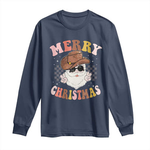Christmas Cowboy Long Sleeve Shirt Vintage 90s Western Groovy Santa Claus Xmas Vibes - African Pride