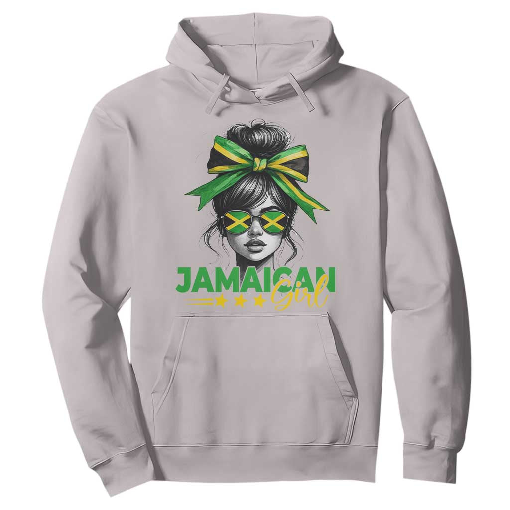 Proud Jamaican Girl Hoodie Jamaica Messy Bun Retro Vintage Jamaican Flag - African Pride