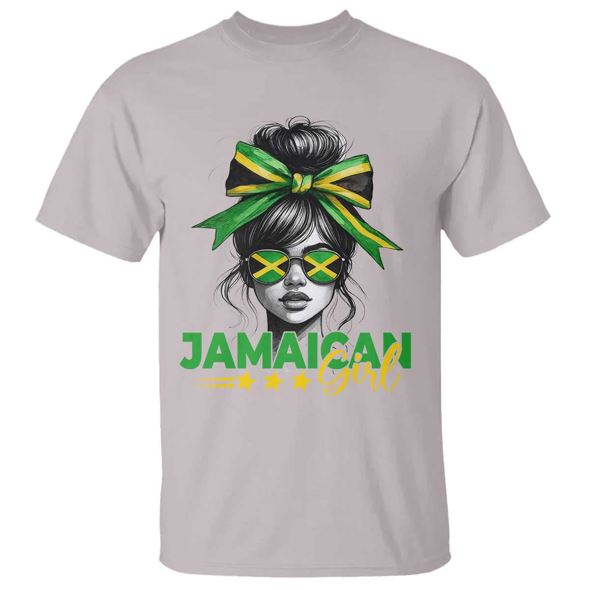 Proud Jamaican Girl T Shirt Jamaica Messy Bun Retro Vintage Jamaican Flag - African Pride