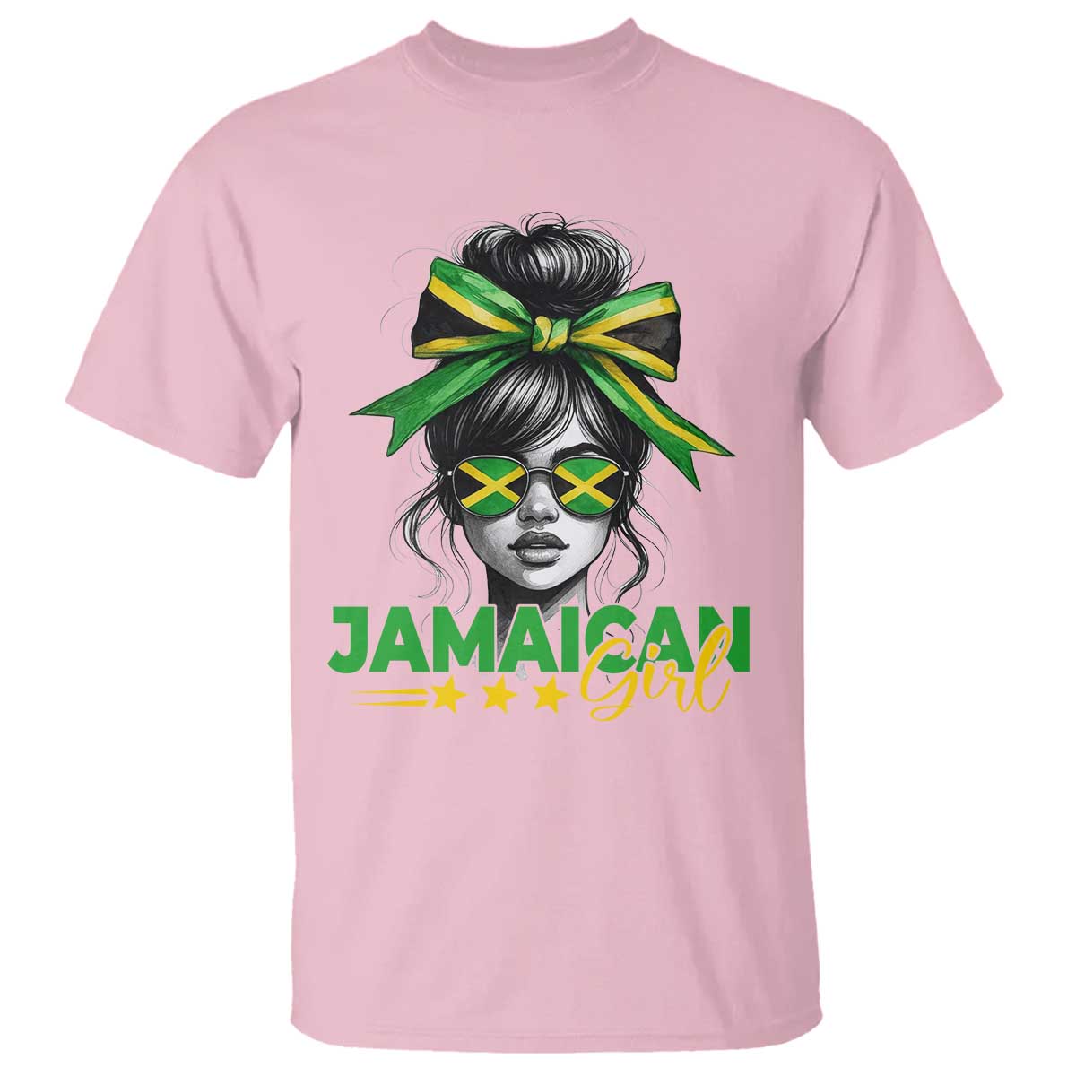 Proud Jamaican Girl T Shirt Jamaica Messy Bun Retro Vintage Jamaican Flag - African Pride