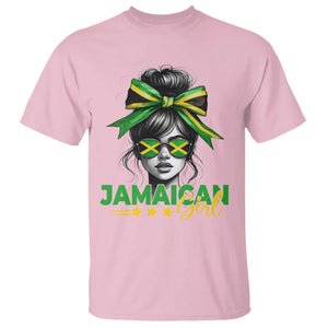 Proud Jamaican Girl T Shirt Jamaica Messy Bun Retro Vintage Jamaican Flag - African Pride