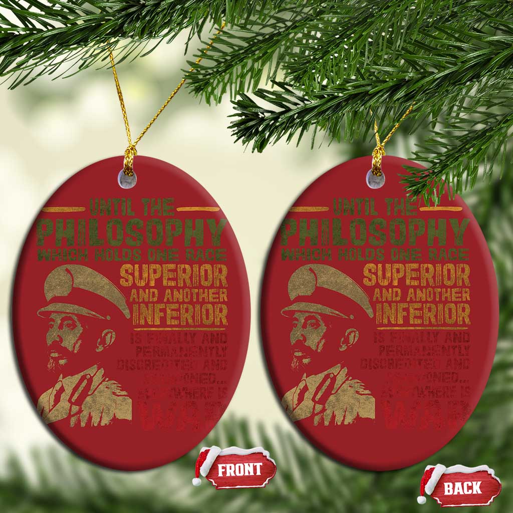 Haile Selassie Christmas Ornament War Speech Lion of Judah Rasta Jah Bless - African Pride