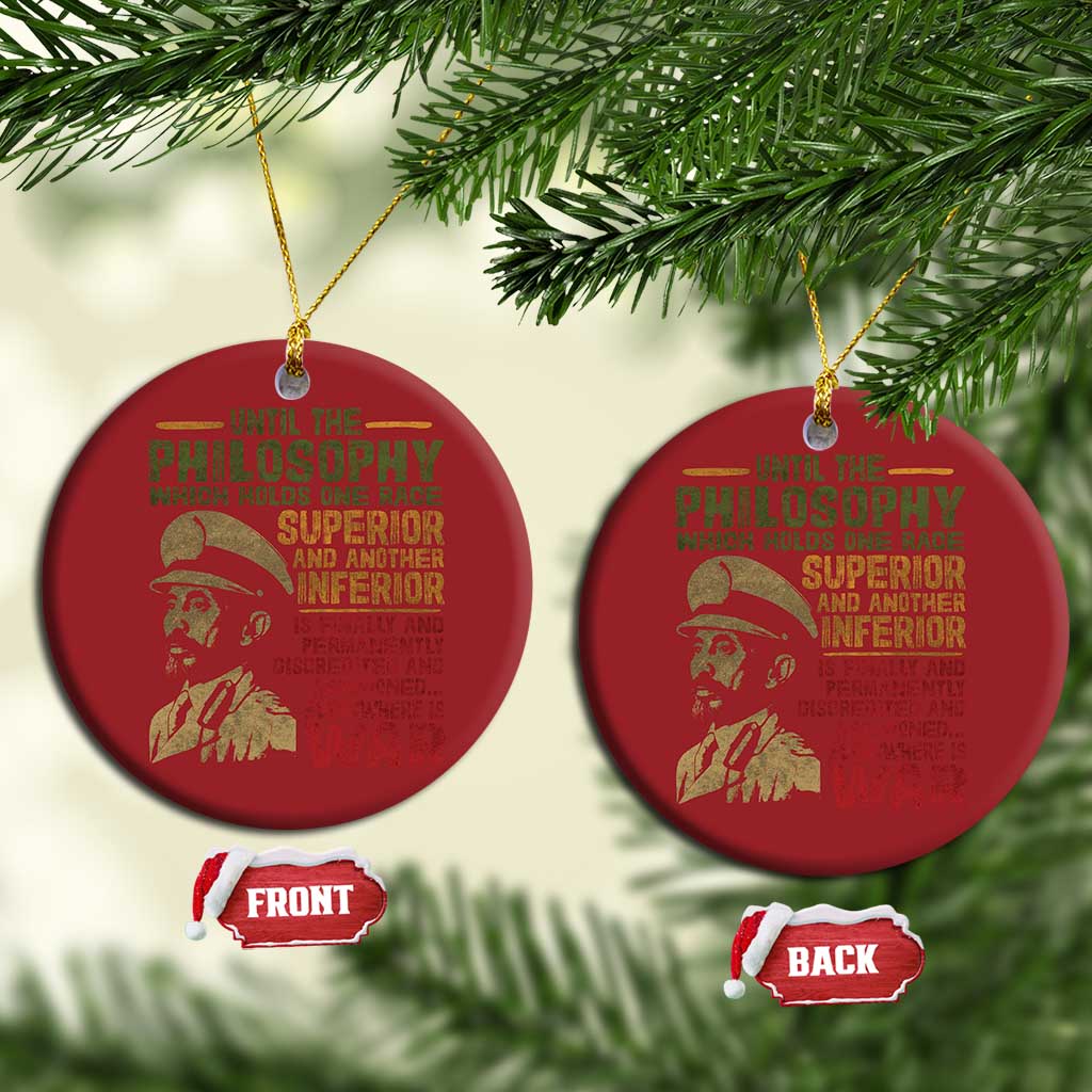 Haile Selassie Christmas Ornament War Speech Lion of Judah Rasta Jah Bless - African Pride