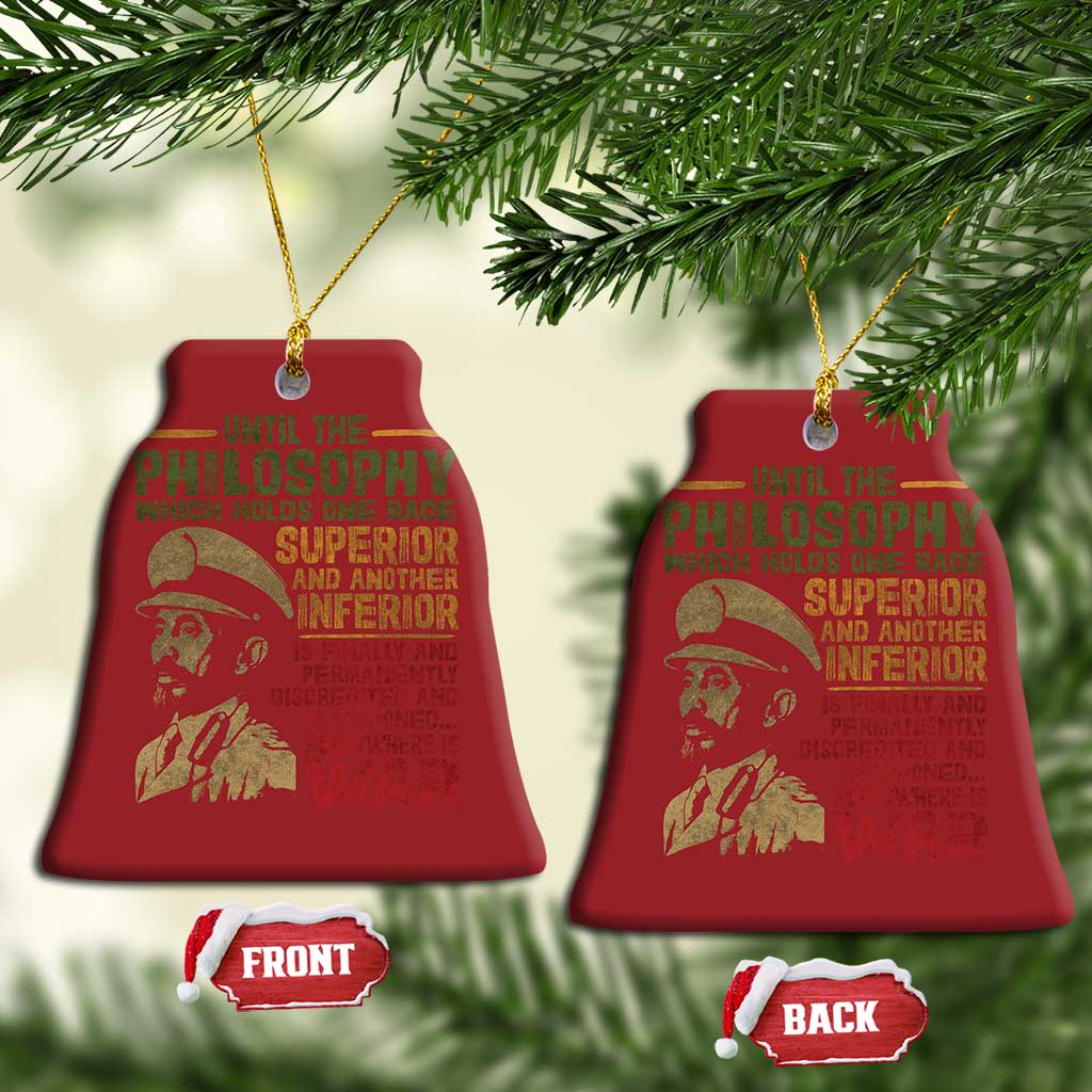 Haile Selassie Christmas Ornament War Speech Lion of Judah Rasta Jah Bless - African Pride