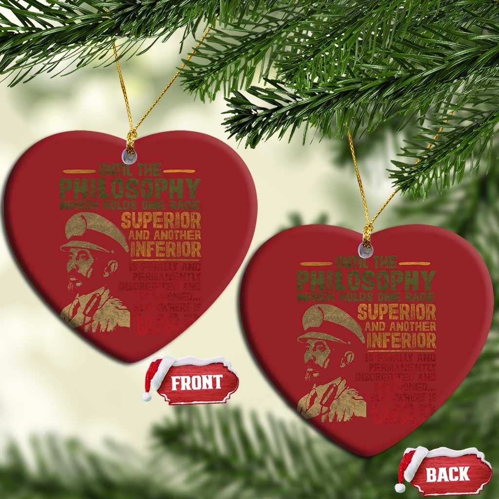 Haile Selassie Christmas Ornament War Speech Lion of Judah Rasta Jah Bless - African Pride