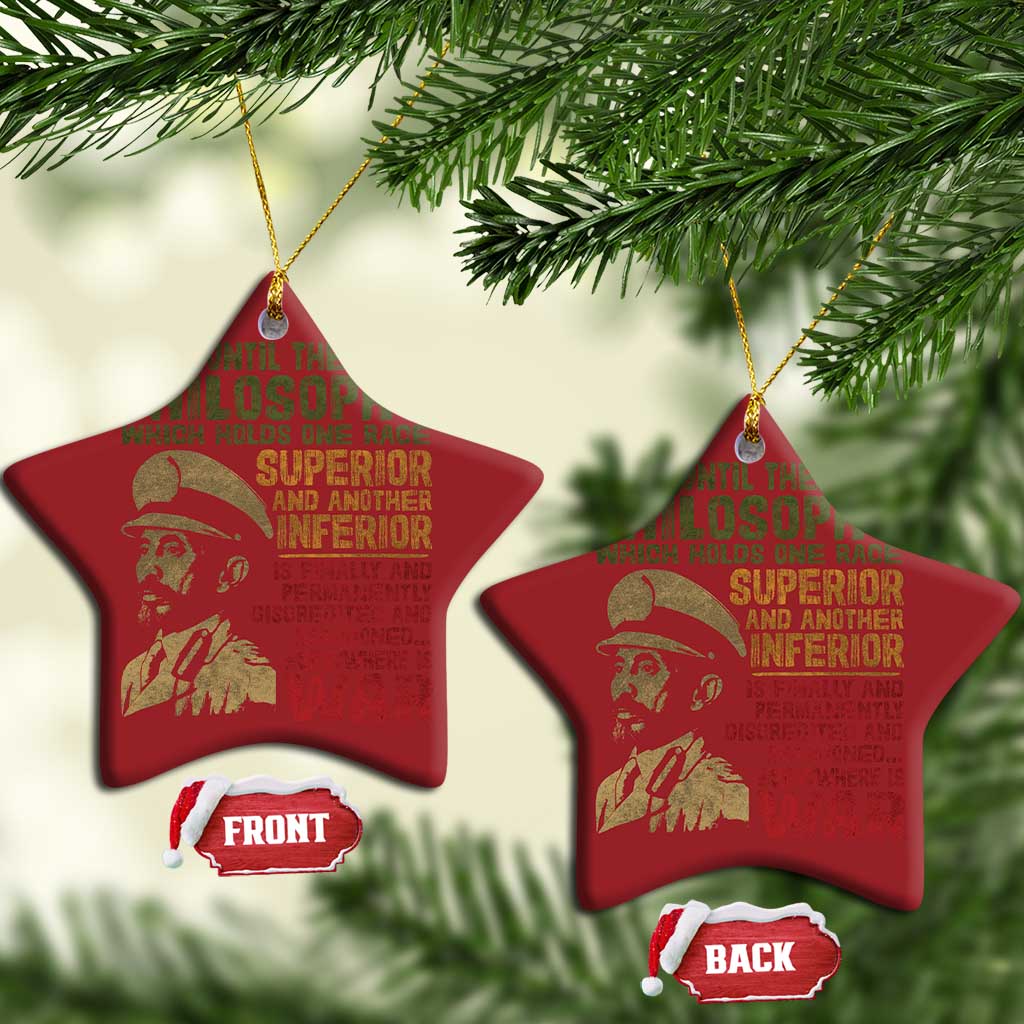 Haile Selassie Christmas Ornament War Speech Lion of Judah Rasta Jah Bless - African Pride