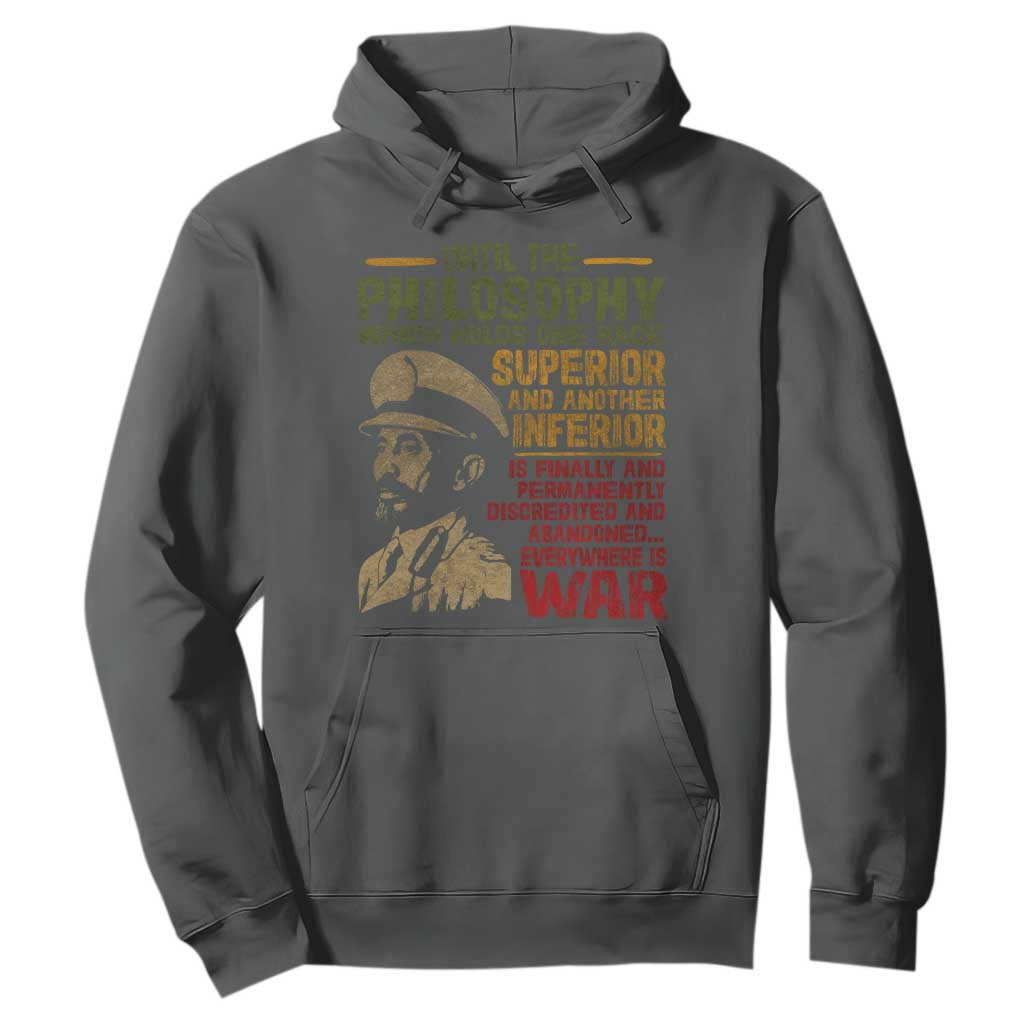 Haile Selassie Hoodie War Speech Lion of Judah Rasta Jah Bless - African Pride